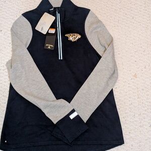 Nashville Predators Navy Blue and Gray Quarter-Zip Pullover